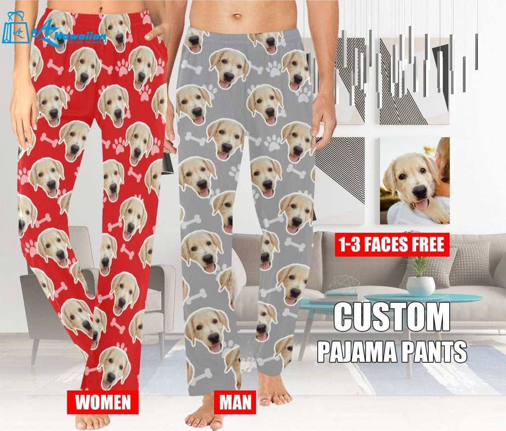 Custom Face Pajama pants for woman man,Personalized Pajama pants with face,Custom Pajamas pants,Custom dog face pants,Birthday Day gift