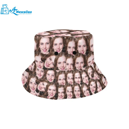 Custom Face Unisex Bucket Hats Photo Beach Sun Cap Summer Personalized Hat