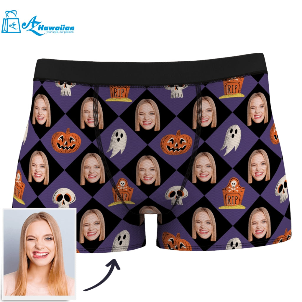 Custom Girlfriend Face Halloween Boxer Shorts