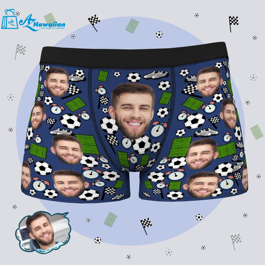 Custom Men Face Boxer American Football Briefs Shorts