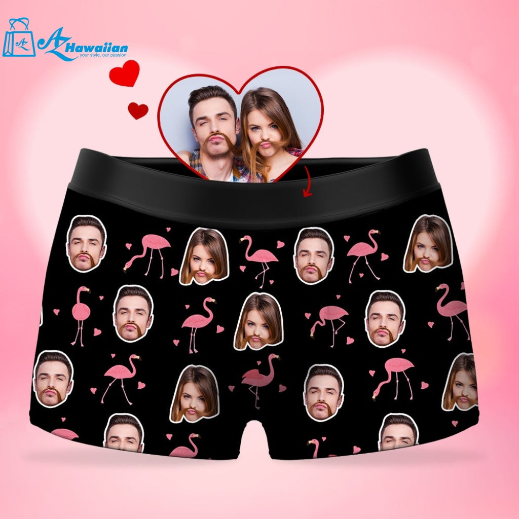 Custom Men's Photo Boxer Shorts - Flamingo