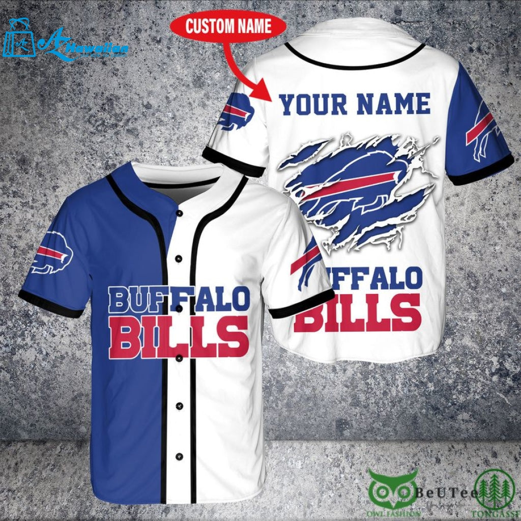 custom name buffalo bills baseball jersey shirt