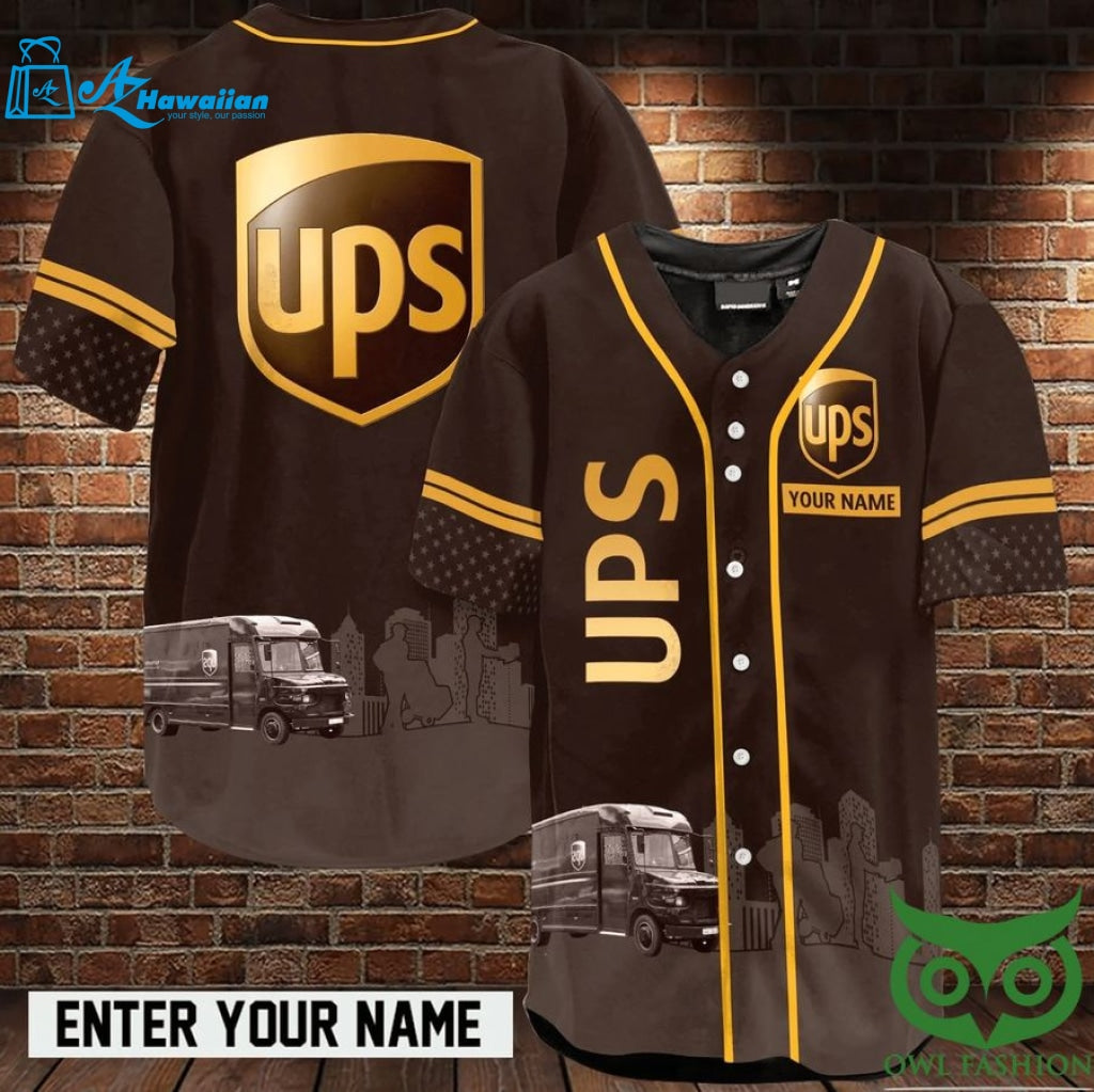 Custom Name Parcel Brown City View Baseball Jersey Shirt