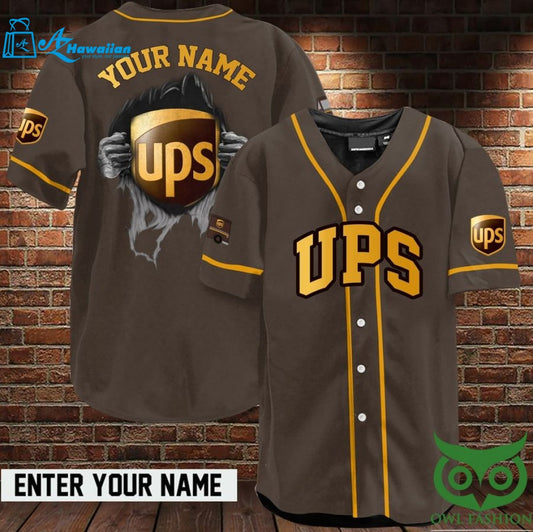 Custom Name Parcel Yellow and Brown Baseball Jersey Shirt