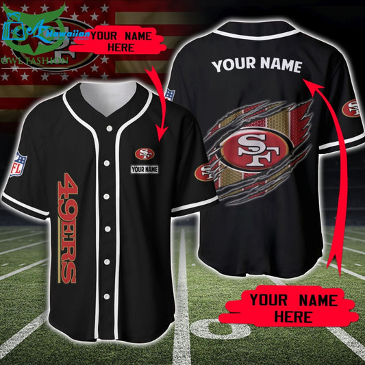 Custom Name San Francisco 49ers Baseball Jersey Shirt