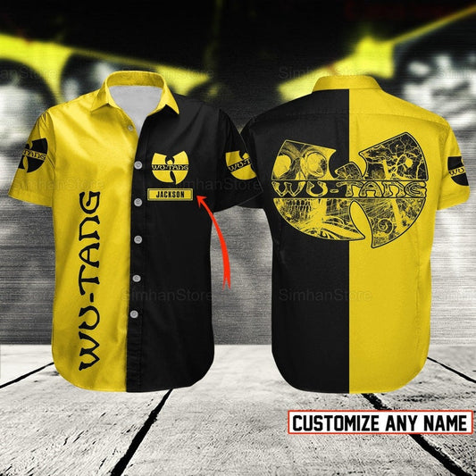 Custom Name Wu Tang Band Clan Hip Hop Aloha Gift For Fan Hawaiian Graphic Print Short Sleeve 