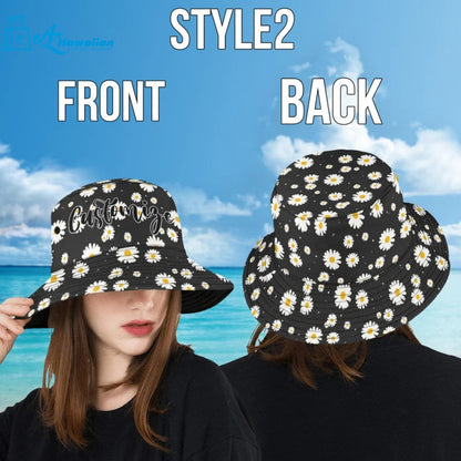 Custom Photo Face Unisex Bucket Hat Personalized Photo/Name/Logo Summer With Face/Name Black Style 2