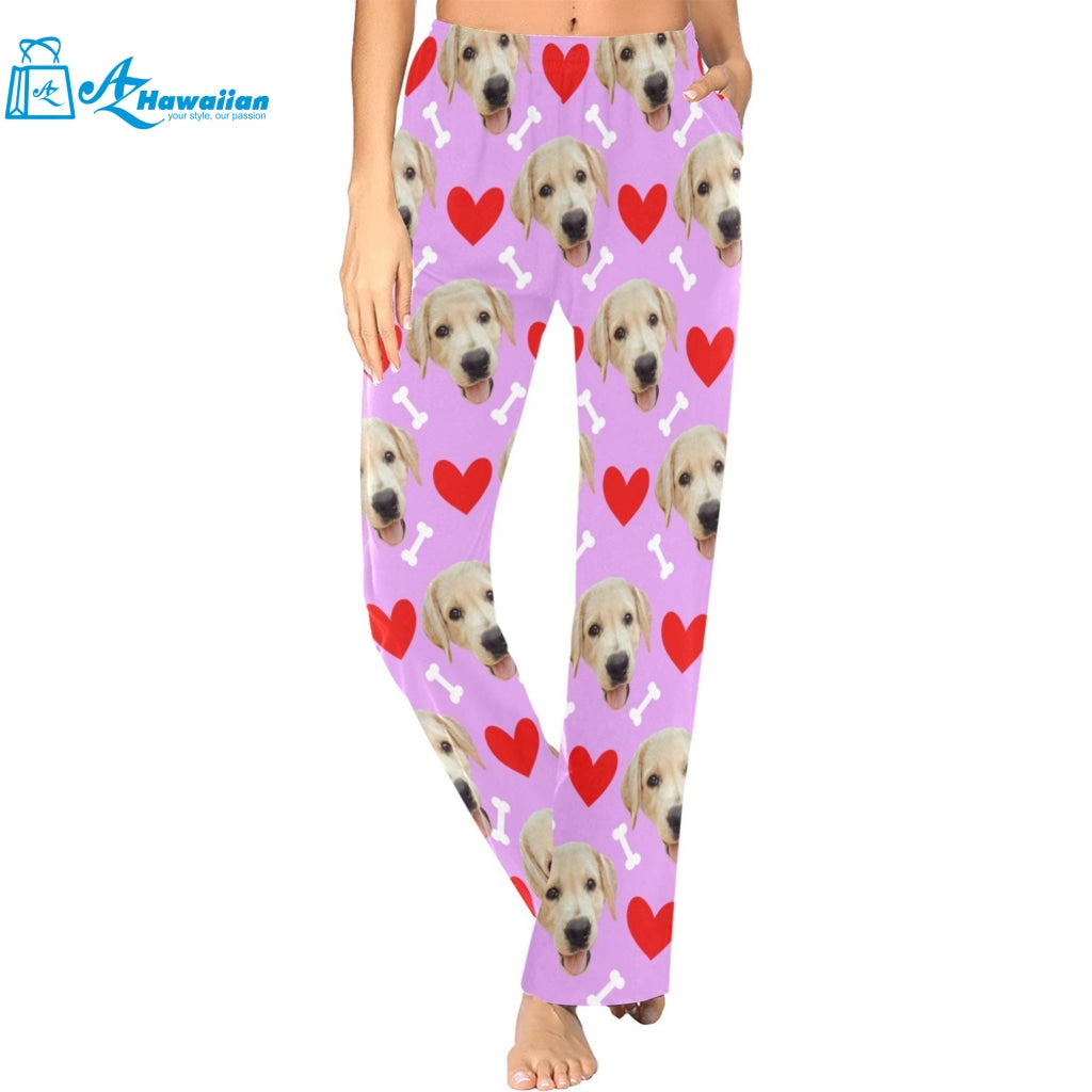 Custom Photo Pajama Pants, Pet Dog Pajama Pants, Personalized Dog Face Pajama Pants, Photo Pajama Bottoms, Couple Gifts, Pet Lover Gifts