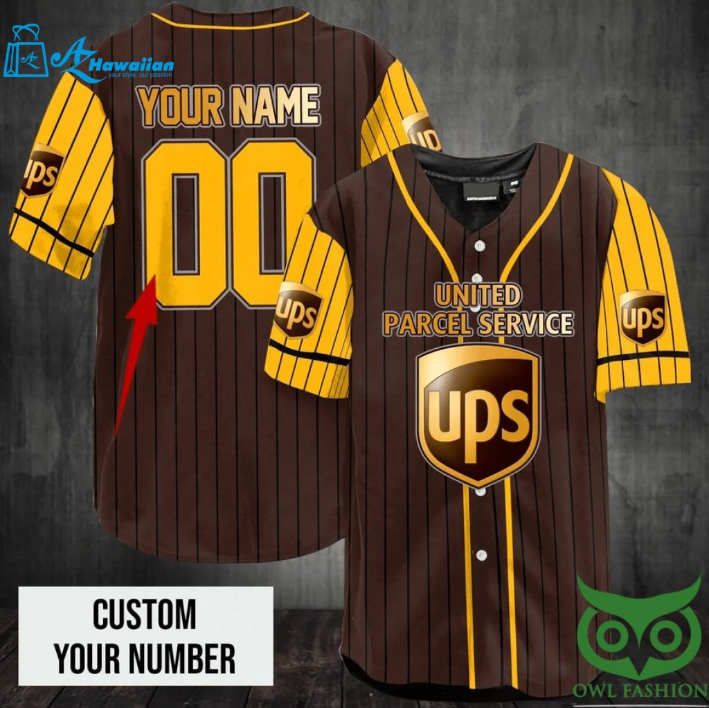 Customized Parcel Brown Baseball Jersey Shirt