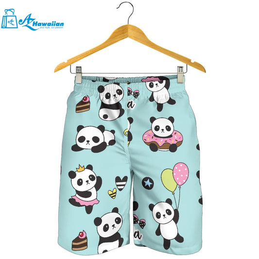 Cute Baby Panda Pattern Men Shorts