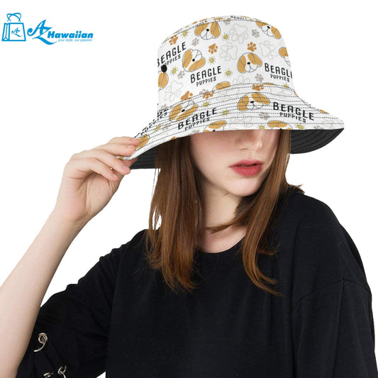 Cute beagle dog pattern background Unisex Bucket Hat