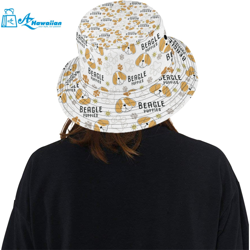 Cute beagle dog pattern background Unisex Bucket Hat