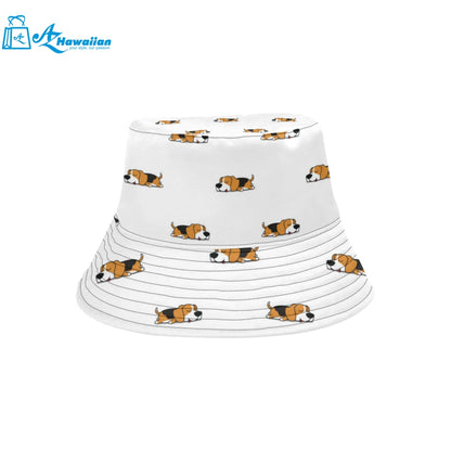 Cute beagle dog sleeping pattern Unisex Bucket Hat