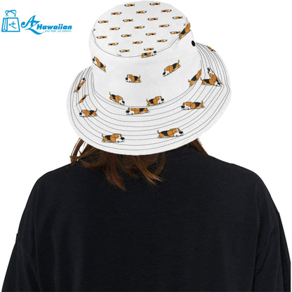 Cute beagle dog sleeping pattern Unisex Bucket Hat