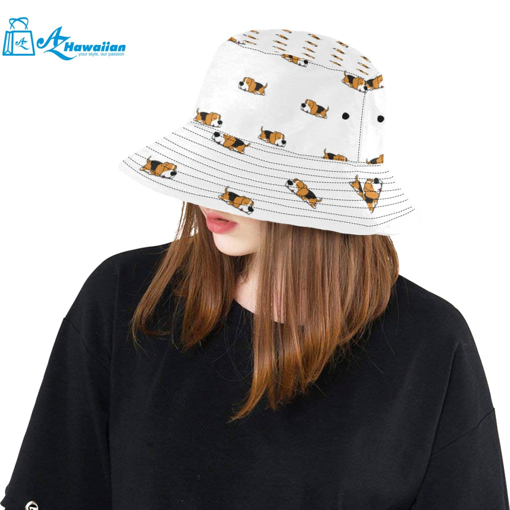 Cute beagle dog sleeping pattern Unisex Bucket Hat