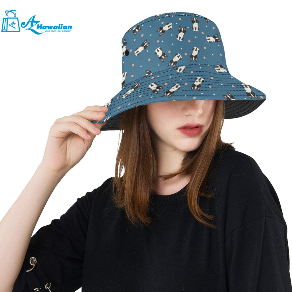 Cute boston terrier dog spattern Unisex Bucket Hat