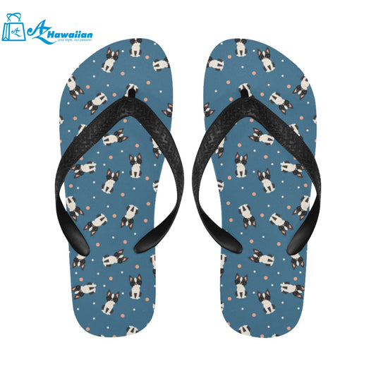 Cute boston terrier dog spattern Unisex Flip Flops