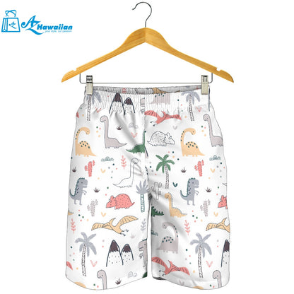 Cute Cartoon Dinosaurs Tree Pattern Men Shorts