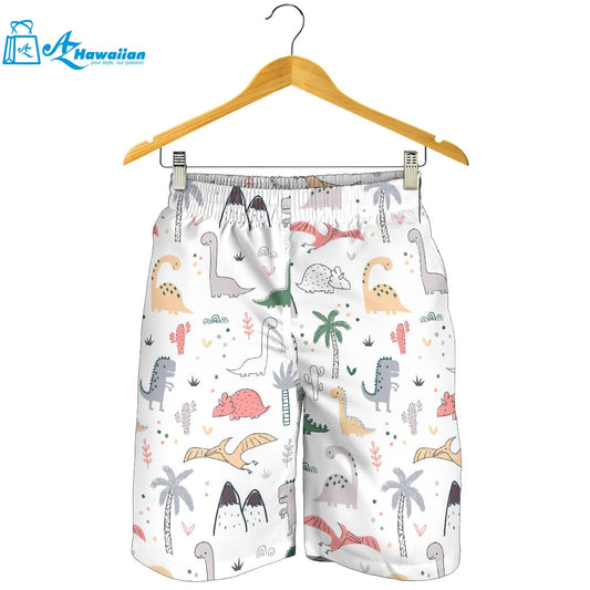 Cute Cartoon Dinosaurs Tree Pattern Men Shorts