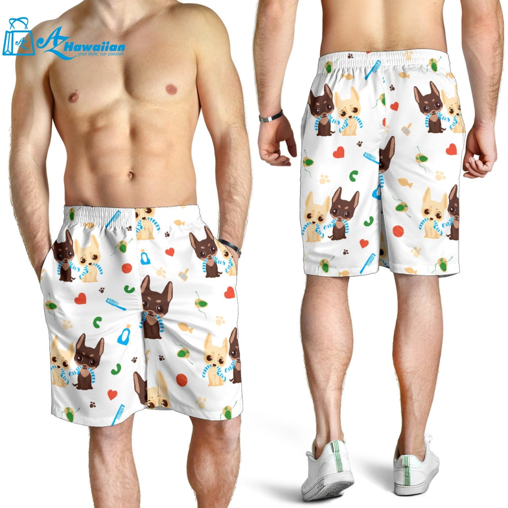 Cute Chihuahua Dog Pattern Men Shorts