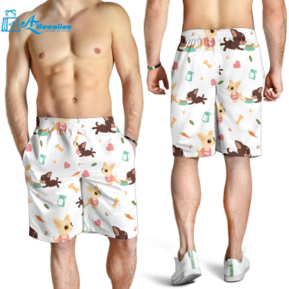 Cute Chihuahua Puppie Pattern Men Shorts