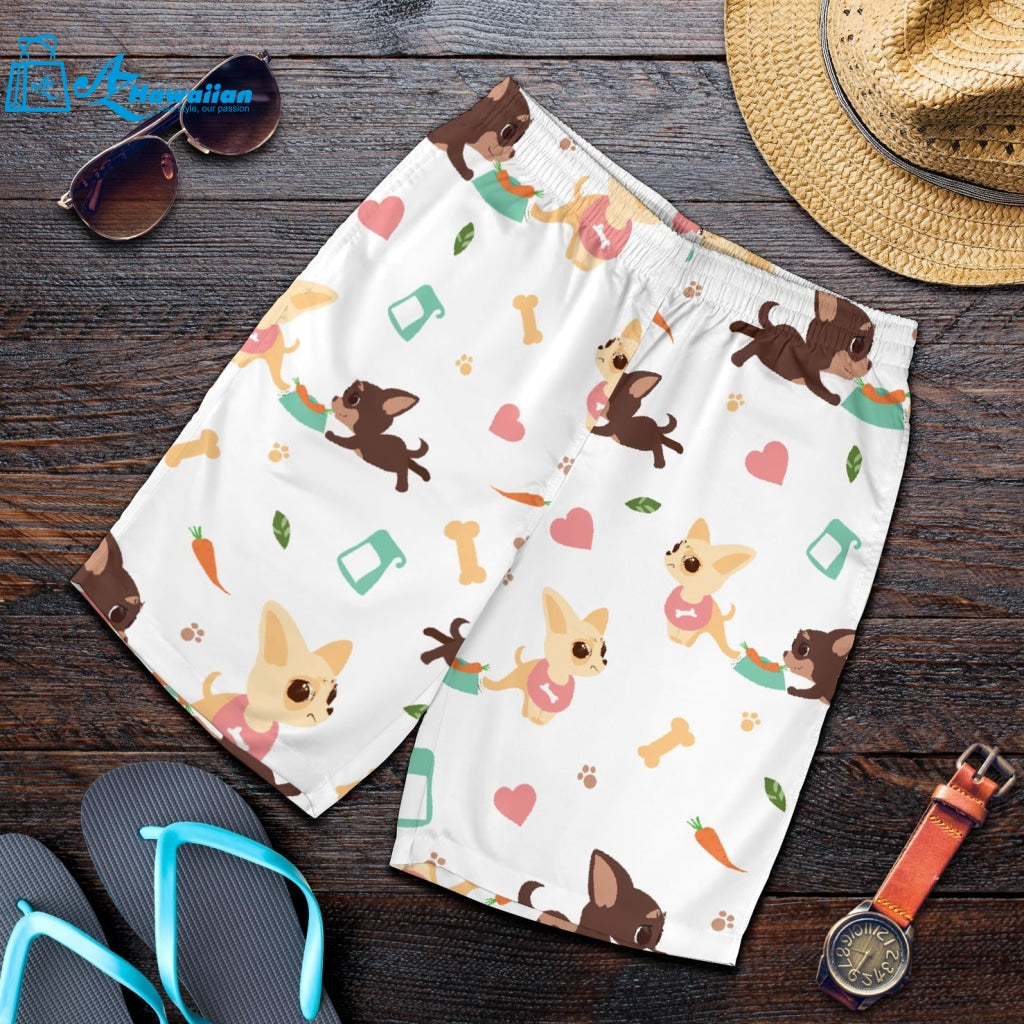 Cute Chihuahua Puppie Pattern Men Shorts