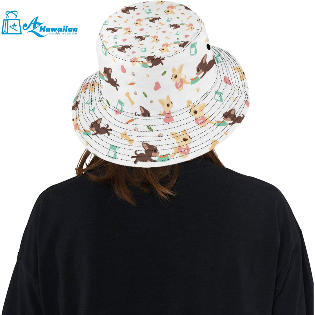 Cute Chihuahua puppie pattern Unisex Bucket Hat