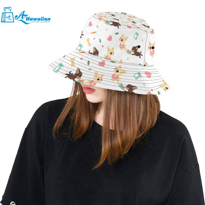 Cute Chihuahua puppie pattern Unisex Bucket Hat