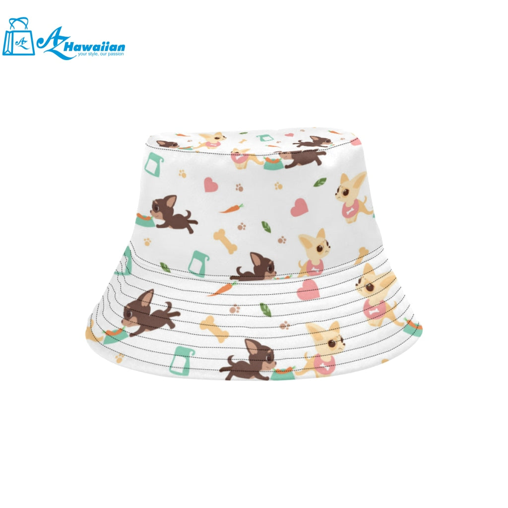 Cute Chihuahua puppie pattern Unisex Bucket Hat