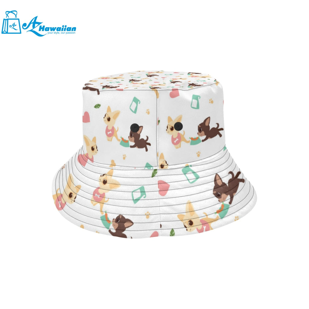 Cute Chihuahua puppie pattern Unisex Bucket Hat