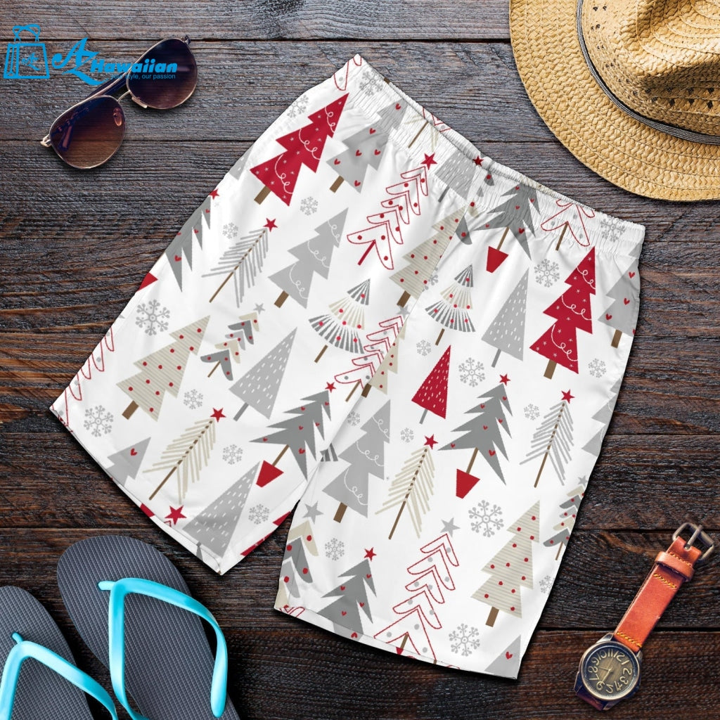 Cute Christmas Tree Pattern Men Shorts