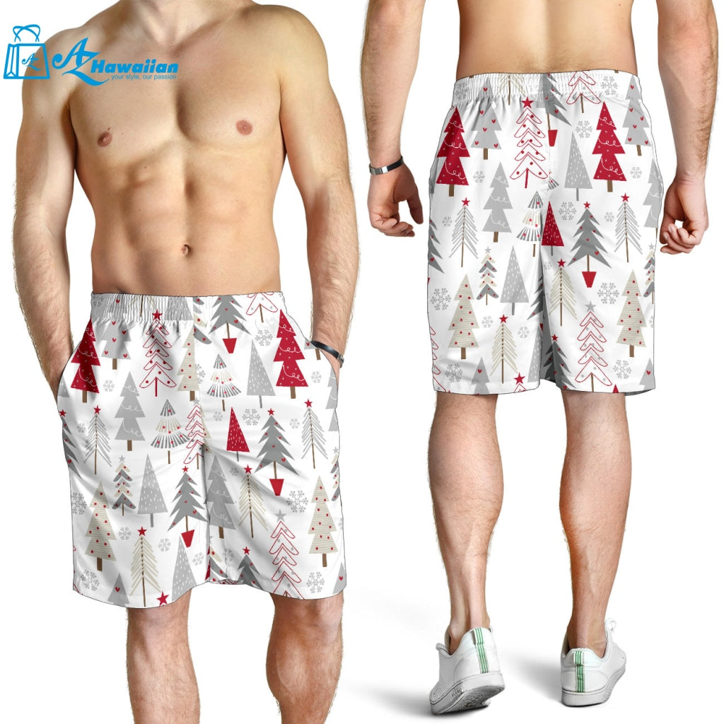 Cute Christmas Tree Pattern Men Shorts