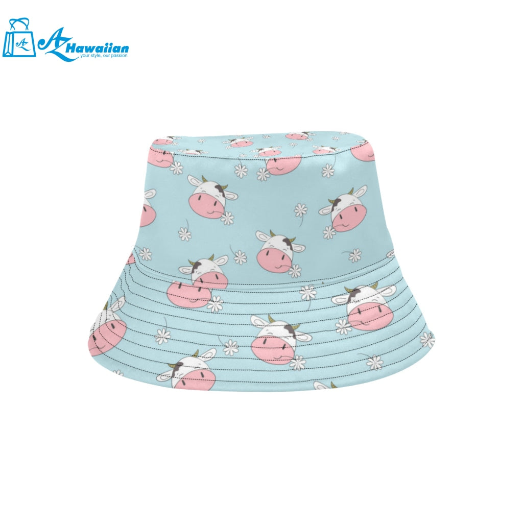 Cute cow flower pattern Unisex Bucket Hat