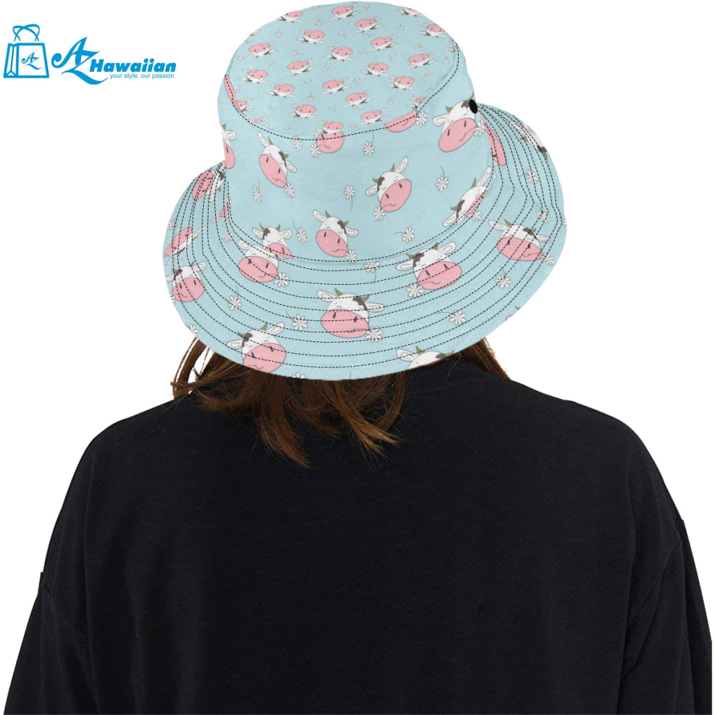 Cute cow flower pattern Unisex Bucket Hat