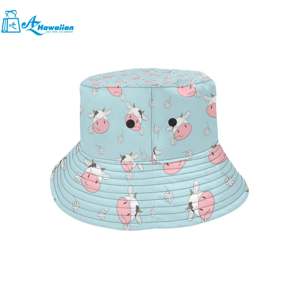 Cute cow flower pattern Unisex Bucket Hat