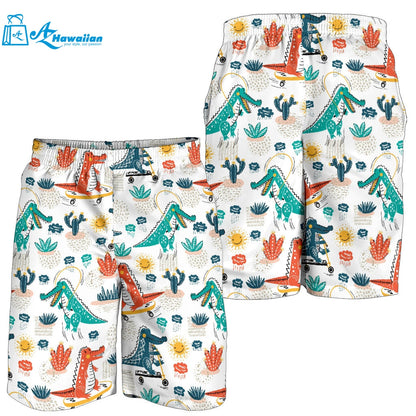 Cute Crocodile Pattern Men Shorts