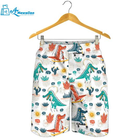 Cute Crocodile Pattern Men Shorts