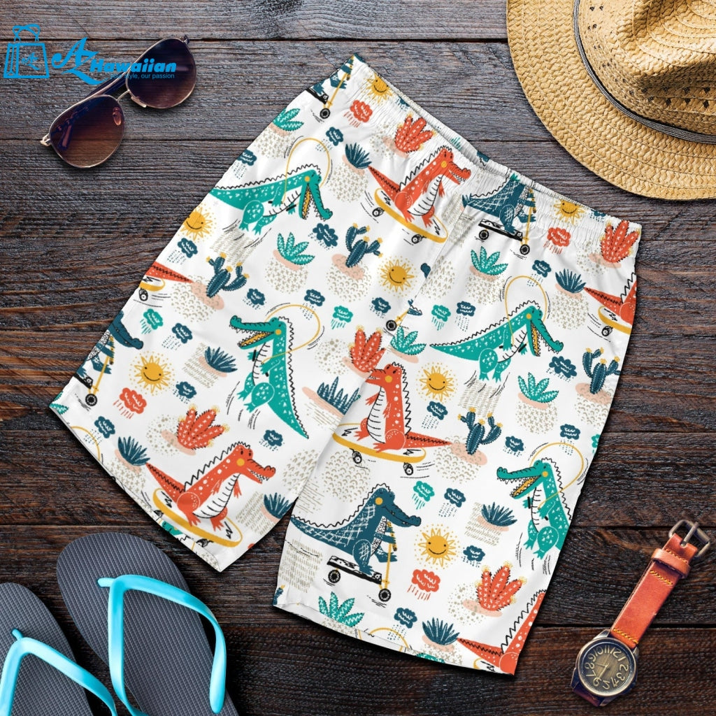 Cute Crocodile Pattern Men Shorts