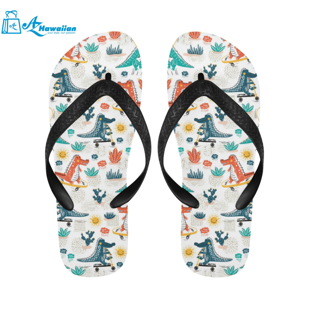 Cute Crocodile Pattern Unisex Flip Flops