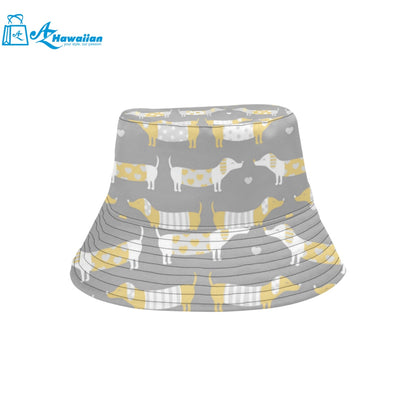 Cute dachshund dog pattern Unisex Bucket Hat