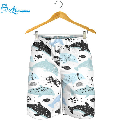 Cute Dolphins Childish Style Pattern Men Shorts