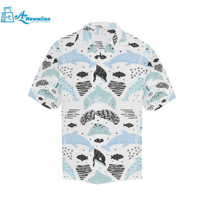 Cute Dolphins Childish Style Pattern Mens All Over Print Hawaiian Shirt