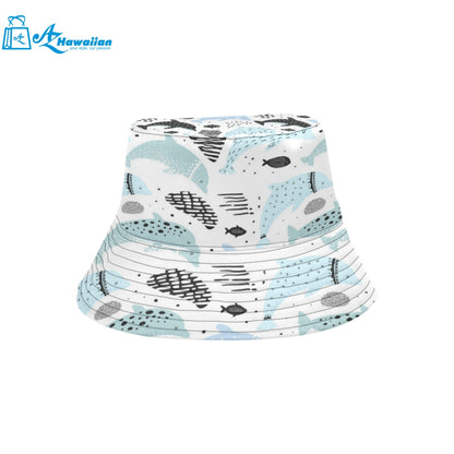 Cute dolphins Childish Style pattern Unisex Bucket Hat