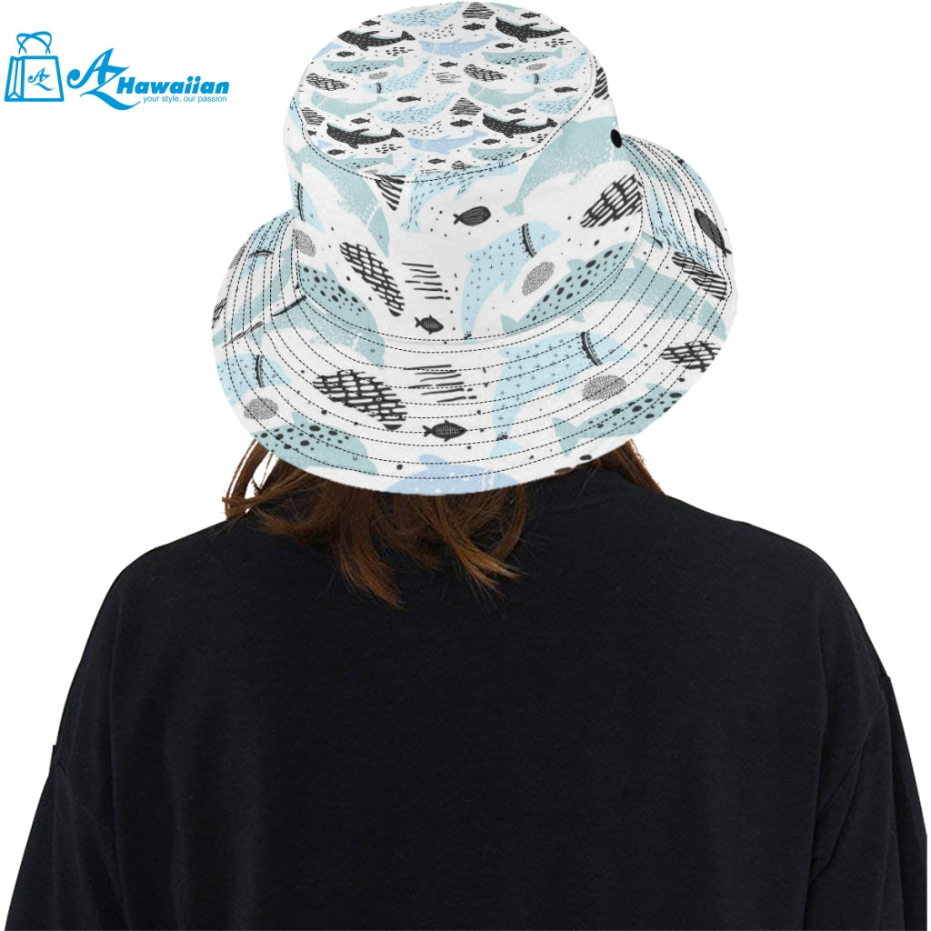 Cute dolphins Childish Style pattern Unisex Bucket Hat