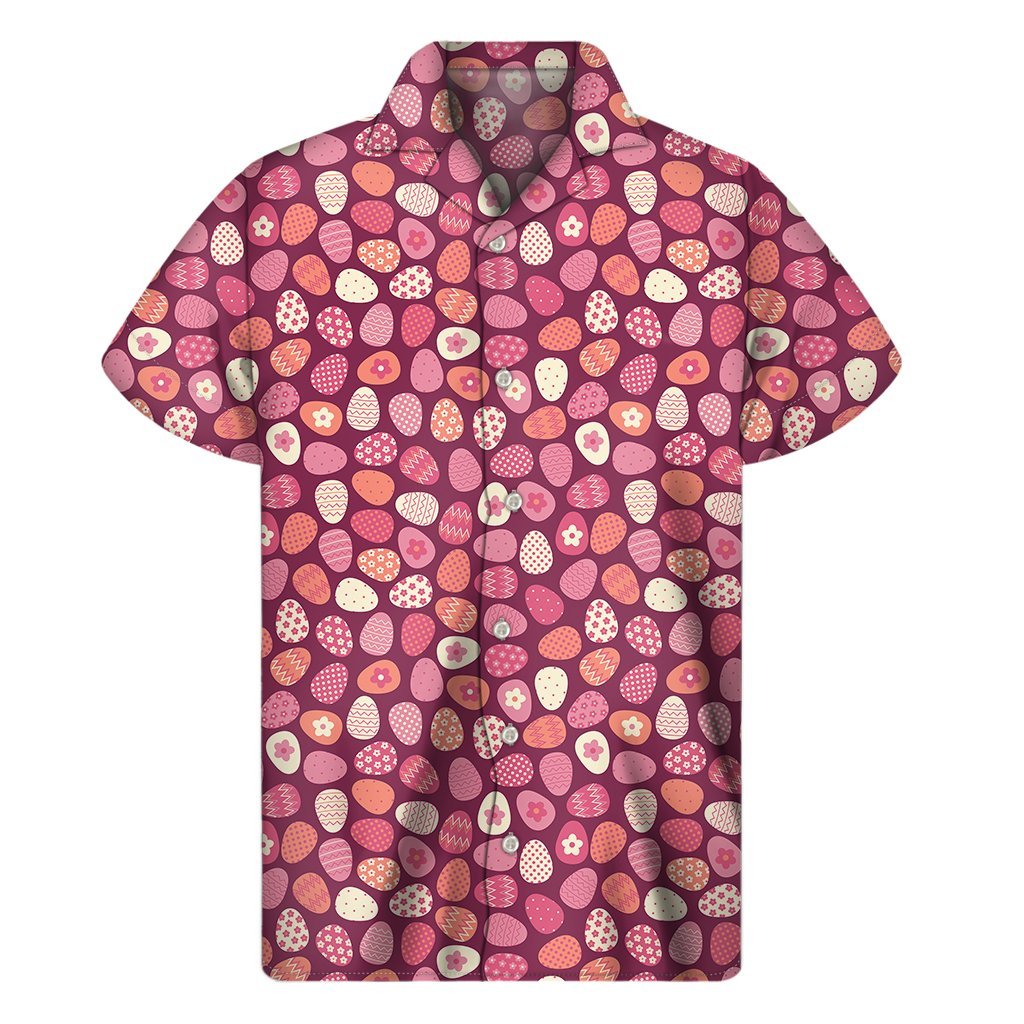 Cute Easter Eggs Pattern Print Mens Short Sleeve Shirt Hawaiian