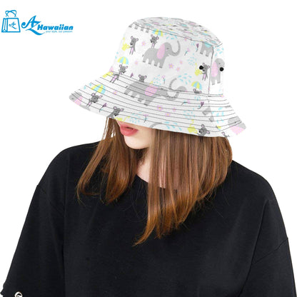 Cute elephant mouse pattern Unisex Bucket Hat