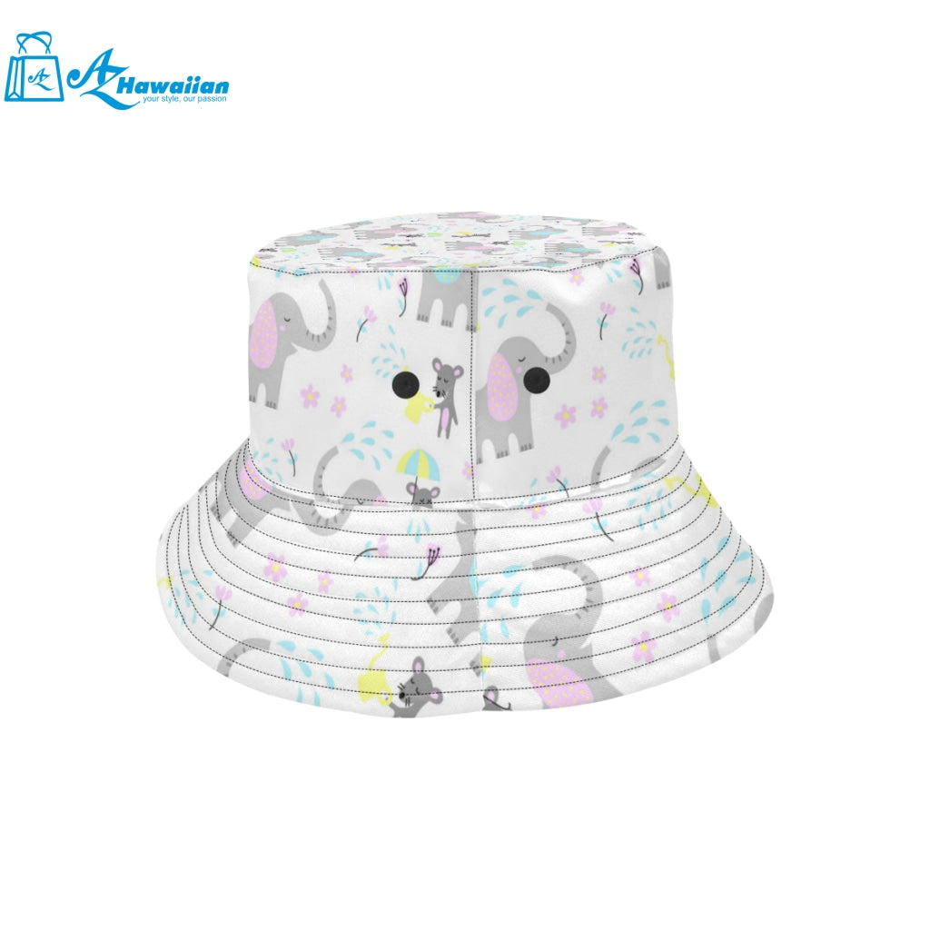 Cute elephant mouse pattern Unisex Bucket Hat