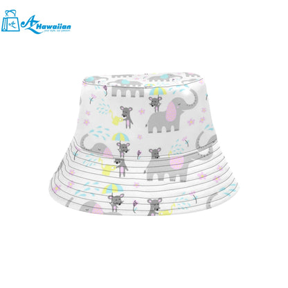 Cute elephant mouse pattern Unisex Bucket Hat