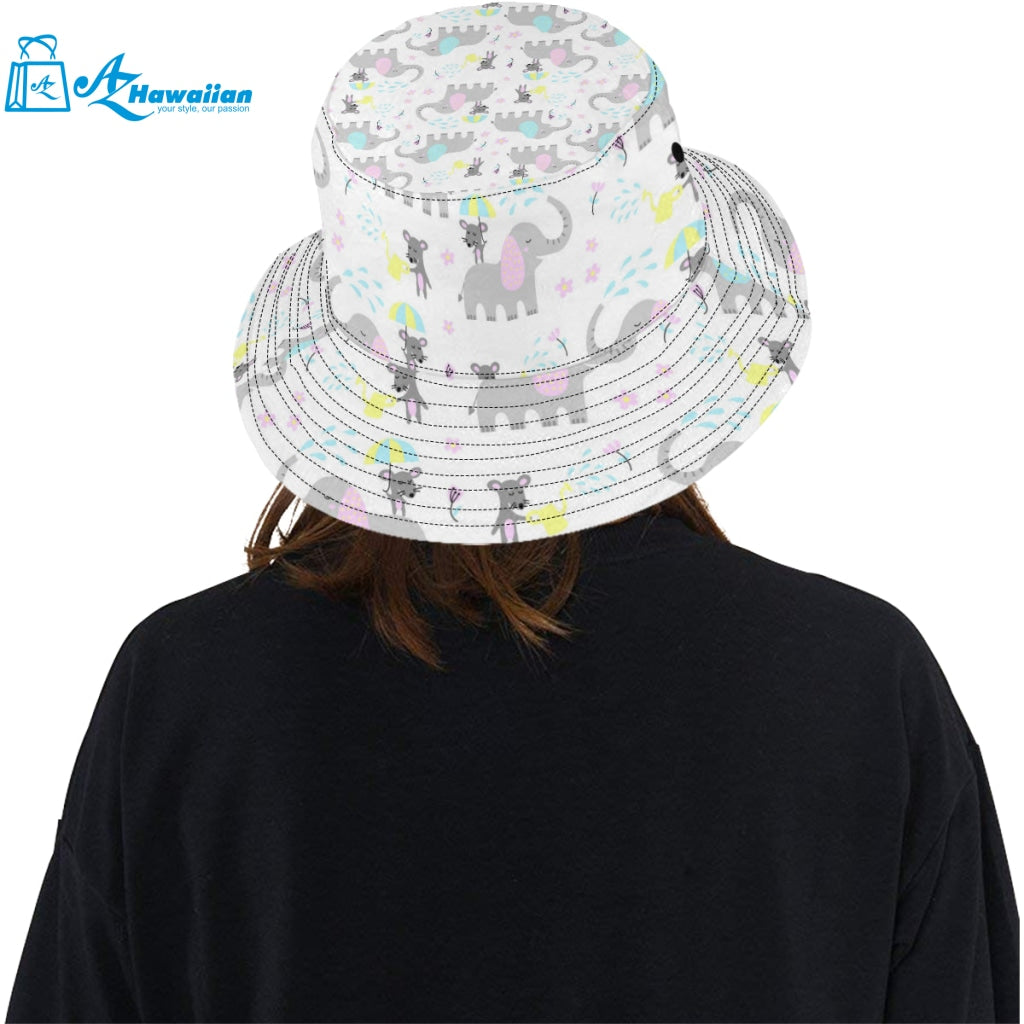 Cute elephant mouse pattern Unisex Bucket Hat