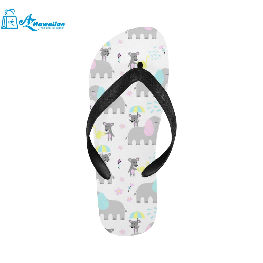 Cute elephant mouse pattern Unisex Flip Flops